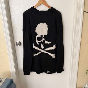 Mastermind Japan Black and White Skull Sweater